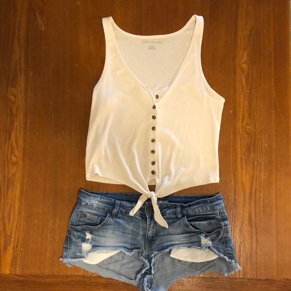 Button down crop top